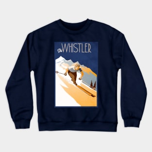 Retro vintage ski Whistler poster Crewneck Sweatshirt